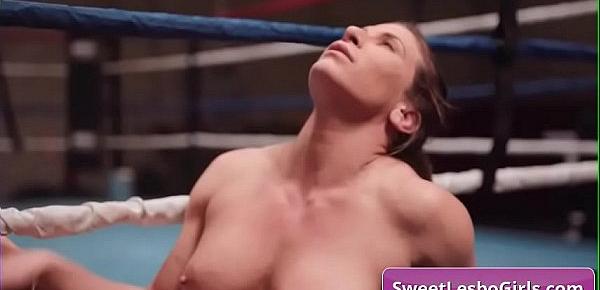  Sensual busty lesbo babes Ariel X, Mackenzie Moss eating juicy pussy on the wrestling ring